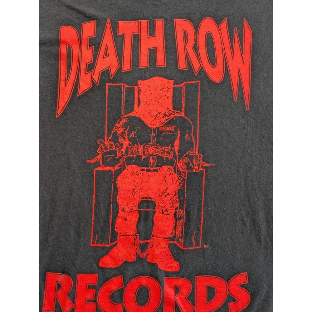 Death Row Records Hip Hop Rap Graphic T Shirt Streetwear Black Mens Medium